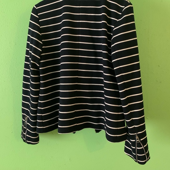 BAGATELLE NAVY & WHITE STRIPE JACKET BLAZER SIZE M - Picture 4 of 6